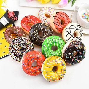 Dekorativa blommor 1 st simulering donuts bröd stress lättnad mjuk falsk tårta hem dekorera bröllop söta dekortioner pografi rekvisita