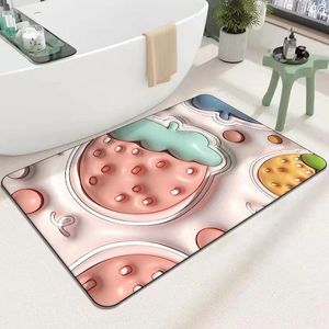 Tappetini da bagno Tappetino 3D Tappeto assorbente Espansione Fiore Morbido Fango di diatomee Bagno WC Antiscivolo Assorbimento d'acqua Tappetino ad asciugatura rapida