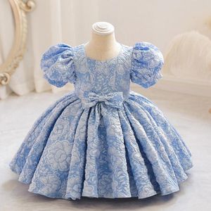 Scenkläder Jacquard Weave Birthday Party Baby Dresses 1st Toddler Dress Sleeveless Tulle Cute Wedding Princess For Girls Christmas