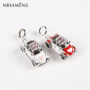 Loose Gemstones 925 Sterling Silver Bead Charm Wedding Car Heart Pave CZ Pendant Enamel Charms Fit Bracelets DIY Women Jewelry