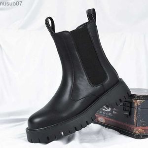 Stiefel Herren-Werkzeugschuhe Chelsea-Stiefel Leder Casual Biker-Schuh für Herren Anti-Verschleiß Warmhalten Trendiger All-Match Beliebter Outdoor-Stiefel