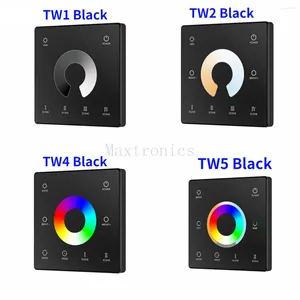Controller 1-Zonen-Dimmer Einzelfarbe/RGB/RGBW/RGB CCT Hängend montierte Touch-Wheel-Panel-Fernbedienung (CR2032-Batterie) für LED-Streifen
