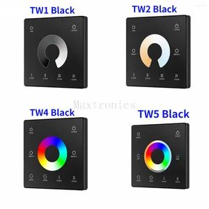 Denetleyiciler 1 Bölge Dimmer Tek Renk/RGB/RGBW/RGB CCT LED Şerit için Asılı Montajlı Dokunmatik Tekerlek Uzak Denetleyicisi (CR2032 Pil)