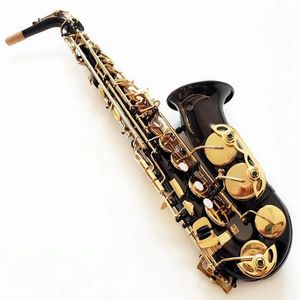 Black Gold Alto saxophone E flat musical instruments Gold key played super professional grade