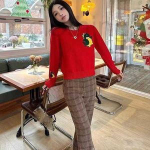 Women's Knits & Tees Designer G New Sweater Dinosaur Cartoon Pattern Solid Color Simple Casual Loose Fit Cloud Round Neck Pullover Knit 2LOD