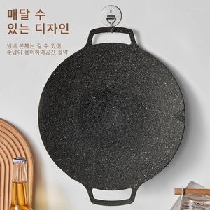 Pentole per esterni in pietra medica per barbecue, moschettone, fornello a induzione per uso domestico, pentola coreana in ferro fritto