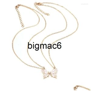 Pendant Necklaces 2pcs Friend Sisters Suitable for 2 Girls Matching Butterfly Pendants Long Distance Friendship Jewelry T8de Drop Del Dhpco