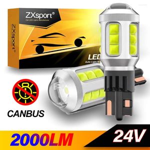 Belysningssystem 2x 2000lm CanBus T15 LED High Power 24V Reversa -lampor för bilkula Back Up W16W No Hyper Flash Xenon White 6500K Voiture