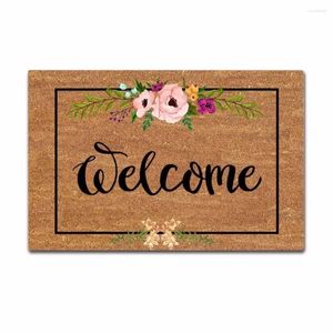 Carpets Door Mat Entrance Welcome Flowers Patten Non-slip Doormat Front Doormats Outdoor Decor Indoor Funny Floor Mats