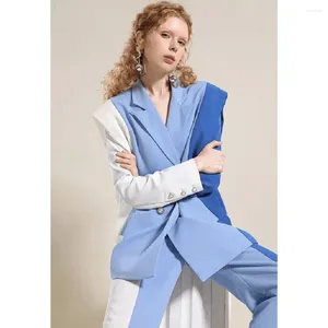 Herrenanzüge für Damen, zweiteilig, Jacke und Hose, elegant, für Hochzeit, formelles Abschlussballkleid, Spleißfarbe, Party-Blazer nach Maß