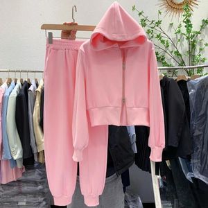 Kvinnors tvåbitar byxor Spring Autumn Women Hoodies Sweatpants Tracksuits Female Pullovers Jacket Lounge Wear Vetement Femme Mujer Casual