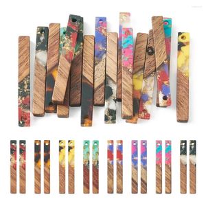 Pendant Necklaces Resin Wood Pendants Walnut Wooden Big Charms Rectangle For Jewelry Making DIY Earrings Bracelet Necklace Craft Home