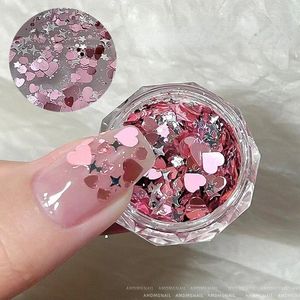 Nail Glitter Art Heart Reçine DIY Make Craft Makyaj Dekorasyon Aksesuarları İçin Beş Dikkatli Yıldız Holografik Sapanlar