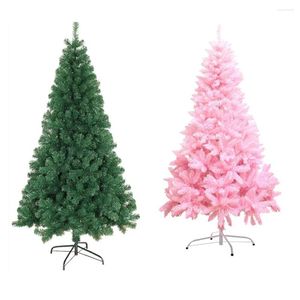 Decorações de natal árvore 180/150cm artificial navidad verde rosa chama retardador abeto com tripé estável decoração do feriado natal