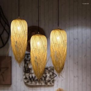 Pendant Lamps Chinese Bamboo Lights Creative Hang Led For Home Nordic Dining Room Lamp Fixture Loft Style Decor