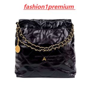 Luxus-Designer-Tasche in Spiegelqualität, Mini-Eimertaschen, 22 Handtaschen, 35 cm, gesteppte Einkaufstasche aus Kalbsleder, schwarze Geldbörse, Damen-Umhängetasche, silberne Kettentasche