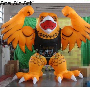 wholesale Pubblicità modello di cartone animato animale gonfiabile alto 3 m H 10 piedi Gonfiabile mascotte gigante Eagmuscolare Aquila gonfiabile per la decorazione del partito