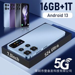 2024 7.0 인치 풀 터치 스크린 S24ULTRA 16+1TB 5G 휴대폰 4G 휴대폰 원래 얼굴 잠금 해제 옥타 코어 스마트 폰 휴대 전화 카메라 이어폰