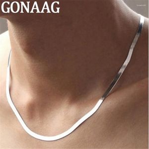 Chains 925 Silver Necklace 4MM Snake Chain Men & Women Couple Sterling Jewelry Gift Blade