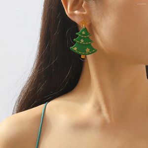 dangle earringsアクリルパーソナライズされた女性のためのクリスマスツリーシンプルなクリエイティブプレートフェスティバルアクセサリー