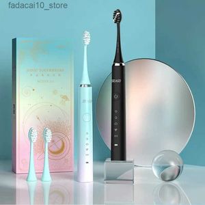 Toothbrush Sonic Electric Toothbrush USB Rechargeable Tooth Brush Eectronic Oral Hygiene Dental Teeth Brush 2 Replace Brush Heads Q240202