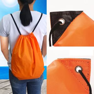 Oxford waterproof drawstring backpack swimming sports beach bag travel portable folding mini backpack 240202