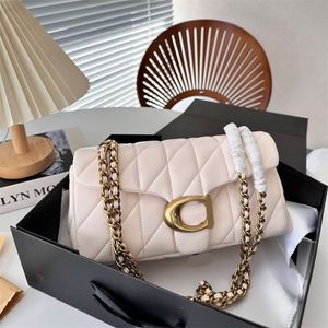 26cm mini designer bag tabby real leather baguette shoulder bags womens card holder diamond grid borsa quilted chain luxury handbag versatile dress coat xb129