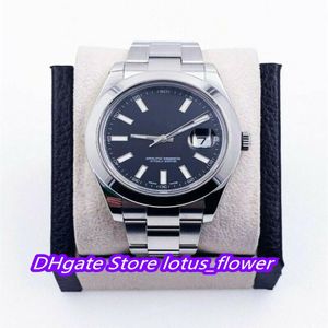 vendita dei migliori orologi FFS Factory Sapphire II 116300 41mm lunetta liscia in acciaio inossidabile con documenti quadrante nero orologio da uomo Automa292U