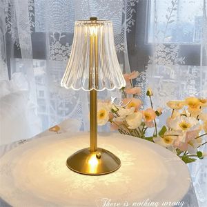 Bar Touch Table Lamp Rechargeable Wireless Desk Lamp Portable Bedroom Night Light LED Decor Lights for Coffee el Restaurant 240131