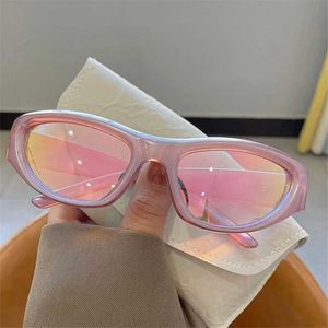 Okulary przeciwsłoneczne Y2K Punk Sports Okulary przeciwsłoneczne dla damskiej parowej punkowe oko oko oka z stylowymi lustrzanymi powierzchniami Vintage Sun Visors J240330