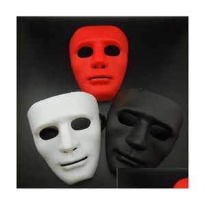 Máscaras de festa Fankasi Halloween Máscara DIY Assustador Cor Sólida Fl Face Cosplay Masquerade Mime Ball Traje Drop Delivery Home Garden Fest Dhfms