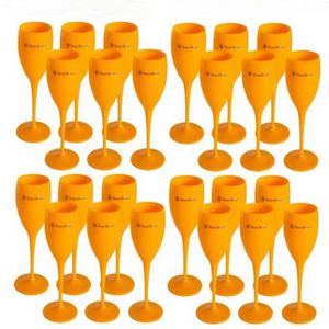 6PCS 12PCS 24PCS Acryl Veuve Pink Orange Champagne Flute Hurtowe kieliszki do wina kubki FY5883 AU05