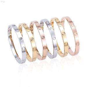 6mm 2021 Ladies Crystal Stone Cuff Stainless Steel Jewelry Engraved Screw Bracelet Bangle