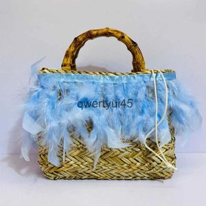 Axelväskor Feater Straw Bag and Made Weave Luxury Designer and Bags for Women 2023 New Fasion Soulder Crossbody Casual Beach2422