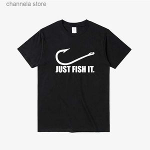 T-shirt da uomo Funny Love Fishing T-shirt sportiva da donna Just Fish It Funny Tee maniche corte Hip Hop O-Collo T-shirt in cotone oversize Abbigliamento uomo T240202