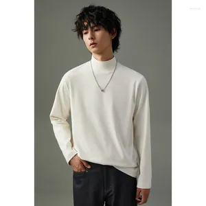 Men's Sweaters Pullover Long-Sleeved T-shirt Solid Color Adult Thickened Warm Half-High Collar Casual Bottoming Shirt Fashion Versatile