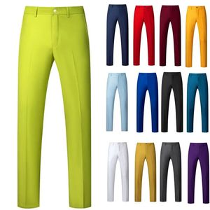 Plus Size 38 40 Mens Suit Pants High Quality Men Solid Color Slim Fit Dress Pants Slim Fit Office Business Men Trousers 16 Color 240118