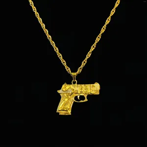 Colares Pingente Tupac Amaru Shakur Comemorativo Hip Hop Rap Pistola Colar 2PAC Logo Saudação Moda Presente Masculino