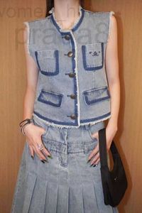 Street Style Dresses Designer 24 PA New Denim Vest & Dress Fashion Handsome Pocket Tooling Skirt Suit JY1A