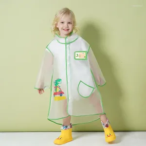 Raincoats Kids Raincoat Cartoon Cute Rainwear Household Goods Children's Waterproof Poncho Transparent Rainsuit EVA