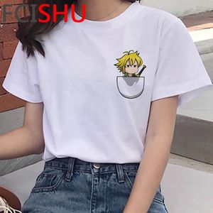 Camisetas masculinas Death Note Sete Pecados Capitais Fullmetal Alchemist A Promessa Neverland Masculino Japonês Casal Gráfico Tees Grunge Camisa Tumblr