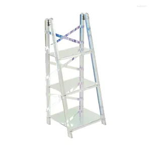 Rack de armazenamento de cozinha doméstico pequeno apartamento trapezoidal ins prateleira de exposição dobrável