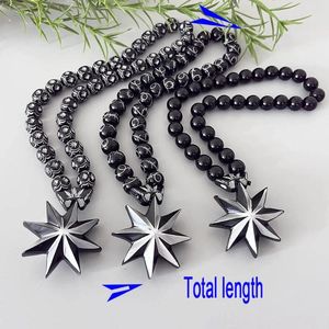 Ожерелья с подвеской GS70 Восьмиугольная звезда Картины из смолы Черное серебристое украшение Изысканная бусина Украсьте 3D Трехмерный двухцветный автомобиль