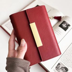 Fashion Looseleaf Notebook A7 Exquisite Senior Bussiness Custom Diary Pu Cover Notepad Week Planner School Office Stationery 240127