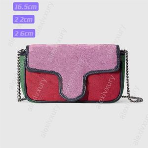 Mulheres Moda Verão Multicolor Cross Body Chain Bag 16 5cm 22cm 26cm Lady Colored Canvas Bolsa Classic Flap Com Chaveiro Holde185q