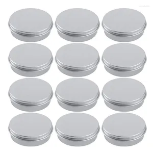 Vorratsflaschen, runde silberne Aluminium-Metall-Zinnglasbehälter mit Schraubdeckel für kosmetische Lippenbalsam-Salben, Kerzen, Hautpflege, Tee