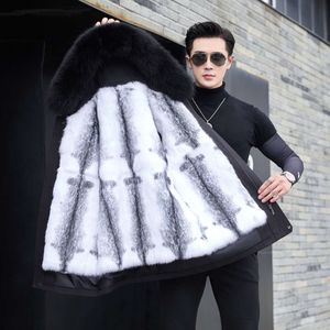 Haining Fur Coat for Mens Winter One Designer Piece Overcoming Thick Cold and Warm Casual C7GZ