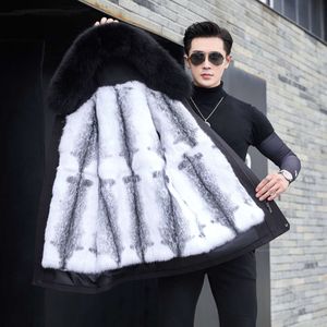 Мужская зимняя шуба Haining One Designer, преодолевающая толстую холодную и теплую повседневную одежду C7GZ