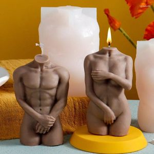 Ferramentas de artesanato corpo humano vela nude molde de silicone 3d figura feminina curvilínea homens mulheres torso molde estátua arte aromaterapia fazendo suprimentos