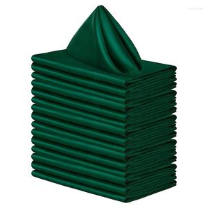 Guardanapo de mesa 7pcs cetim 43cm servindo decoração toalha de jantar para festa de casamento casa el guardanapos de natal verde